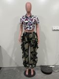 SC Camouflage Print Ruffles Pant SHMF-6172