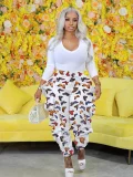 SC Camouflage Print Ruffles Pant SHMF-6172