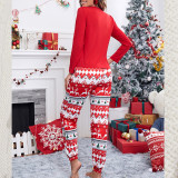 SC Christmas Print Long-Sleeve Pajama Set GSGS- 0610#
