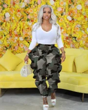 SC Camouflage Print Ruffles Pant SHMF-6172