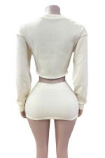 SC Embroidered Sweatshirt Fashion Mini Skirt Set GFCF-1414