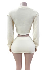 SC Embroidered Sweatshirt Fashion Mini Skirt Set GFCF-1414