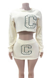 SC Embroidered Sweatshirt Fashion Mini Skirt Set GFCF-1414