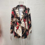 SC Print Blazer Coat Two Piece Short Set GWTC-W0522