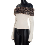 SC Sexy Leopard Print Patchwork Long Sleeved Top GSBD-J25TP325