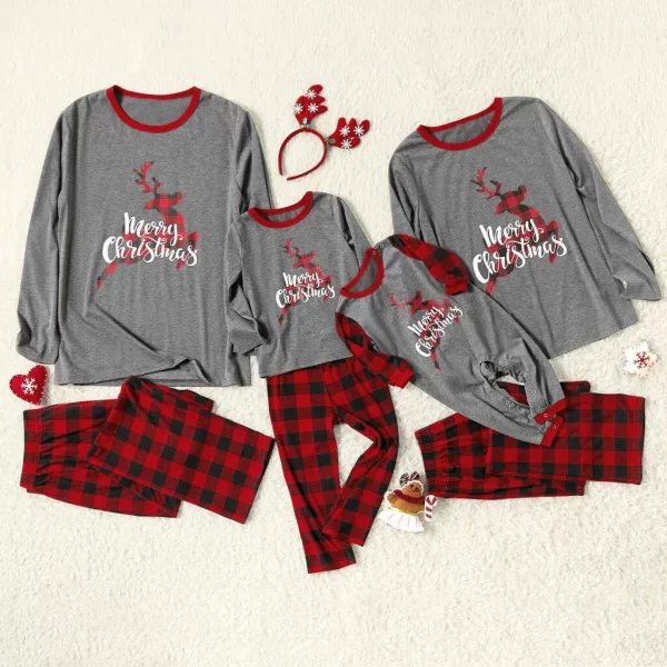 SC Loungewear Christmas Reindeer Print Matching Set GSGS-0613#