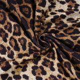 SC Leopard Print Sleeveless Patchwork Mini Dress GPKJ-WJD45240