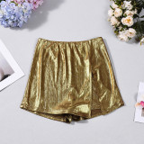 SC Metallic-colored Mini Skirt GFRT-60387DBZ