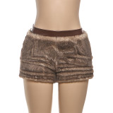 SC Leather Patchwork Tight Short GZJQ-K25P84206