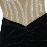 SC Hot Drill Mesh Patchwork Mini Dress CYA-902108
