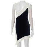 SC Sexy Color Block Split Irregular Dress GSBD-J25DS068