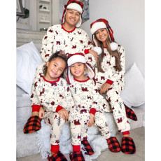 SC Christmas Tree Print Bear-Printed Parent-Child Matching Pajama Set GSGS-0867