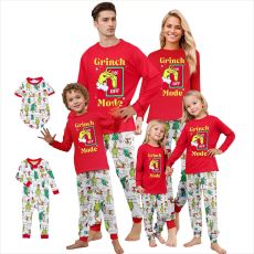SC Christmas Letter Print Matching Family Long-Sleeve Pajama Set GSGS-0865