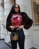 SC Patchwork Fur Faux Leather Short Jacket ZSD-0772