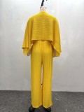 SC Irregular Slash Shoulder Tops Two Piece Pants Set GQZF-SH6585