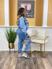 SC Fashion Long Sleeve Denim Two Piece Pants Set NYF-NY8158