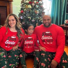 SC Christmas Letter Print Matching Family Pajamas Plaid Set GSGS-0761