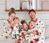 SC Christmas Tree Print Bear-Printed Parent-Child Matching Pajama Set GSGS-0867