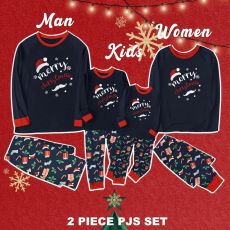 SC Christmas Print Matching Family Long-Sleeve Pajama SetGSGS-0869