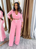 SC Stripe Hooded Coat Two Piece Pants Set SFY-802
