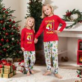 SC Christmas Letter Print Matching Family Long-Sleeve Pajama Set GSGS-0865