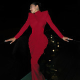SC Solid Color Backless Pleated Maxi Dress  GSLF-K25D74925