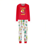 SC Christmas Letter Print Matching Family Long-Sleeve Pajama Set GSGS-0865