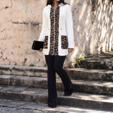 SC Casual Fleece Leopard Patchwork Hooded Coats OMY-12022
