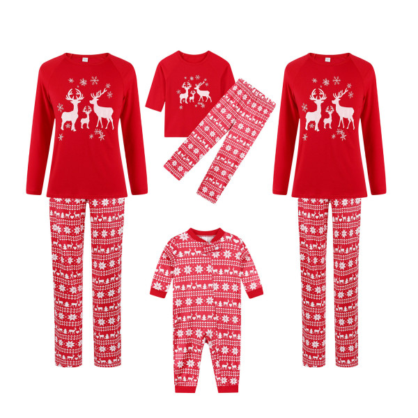 SC Christmas Reindeer Print Matching Family Pajama Set GSGS-0659#