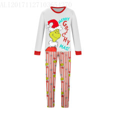 SC Christmas Cartoon Letter Print Matching Family Pajama Set GSGS-0694