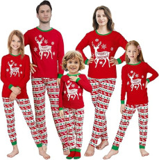 SC Christmas Reindeer Print Matching Family Long-Sleeve Pajama Set GSGS-0721