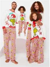 SC Christmas Cartoon Letter Print Matching Family Pajama Set GSGS-0694