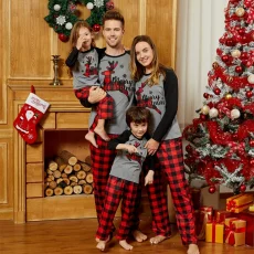 SC Christmas Plaid Print Family Matching Pajama Sets GSGS-0900