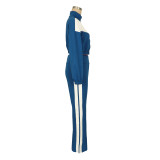 SC Sport Patchwork Color Block Coat Pants Suit AIL-333
