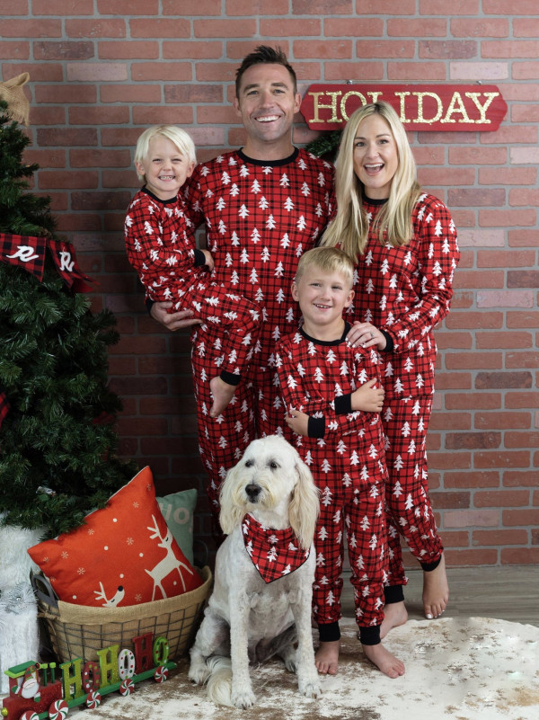 SC Christmas Tree Print Family Matching Pajamas Loungewear Set GSGS-0602#