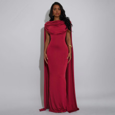 SC Solid Color Ruched Backless Maxi Dress YF-10944
