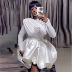 SC Pleated Long Sleeve Flower Bud Skirt Set GANY-LB1969