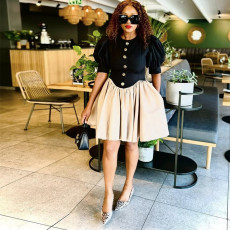 SC Fashion Princess Sleeve Pleated Mini Dress GANY-LB906