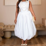 SC Sleeveless Solid Color Puffy Dress GANY-LB816