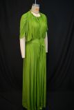 SC Half Sleeve Pleated Solid Color Maxi Dress GANY-LB1515