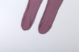 SC Solid Color Tie Up Bodysuit Two Piece Pants Set XEF-K25Q85558