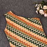 SC Slash Shoulder Sleeveless Knits Mini Dress GFRT-041674DBG