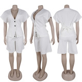 SC Solid Color Short Sleeve Two Piece Short Set NY-11219