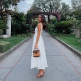 SC Solid Color Square Neck Long Dress GAXB-A588DS