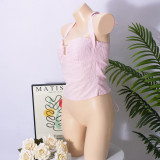 SC Halterneck Solid Color Backless Tops GFRT-32412TBY