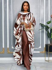 SC Loose Printed Tie-Waist Long Robe Wide Leg Pants Suit GKEN-ATP051016