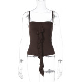 SC Fashion Patchwork Solid Color Sling Tops GLAG-T5A20381F
