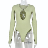 SC Hollow Out Long Sleeve Bodysuit GFRT-6397TL
