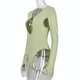 SC Hollow Out Long Sleeve Bodysuit GFRT-6397TL