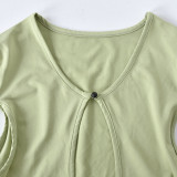 SC Hollow Out Long Sleeve Bodysuit GFRT-6397TL